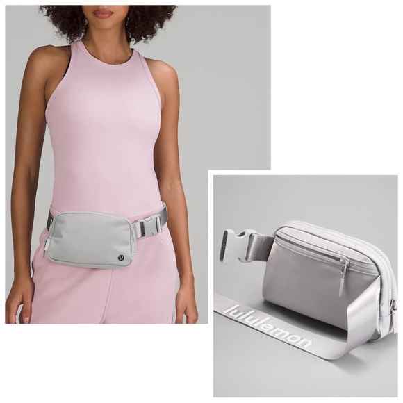 lululemon athletica Handbags - LULULEMON Everywhere Belt Bag 1L Silver Drop/White Color.